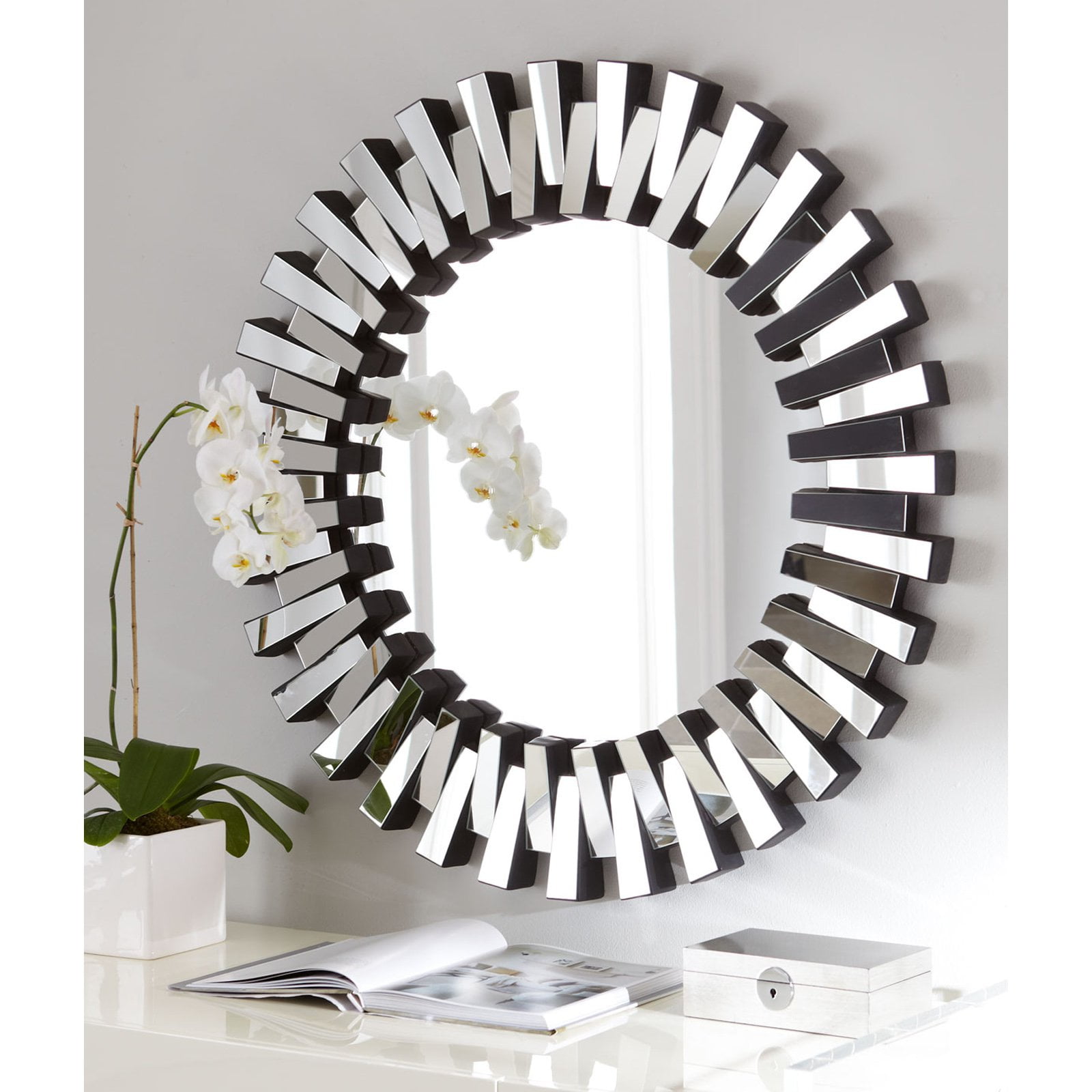 Afina Modern Luxe Round Wall Mirror - 36 in. - Walmart.com