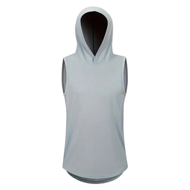 Posijego Tank Tops for Men Sleeveless Hooded T-Shirts Workout Running Athletic Tanks Solid Color