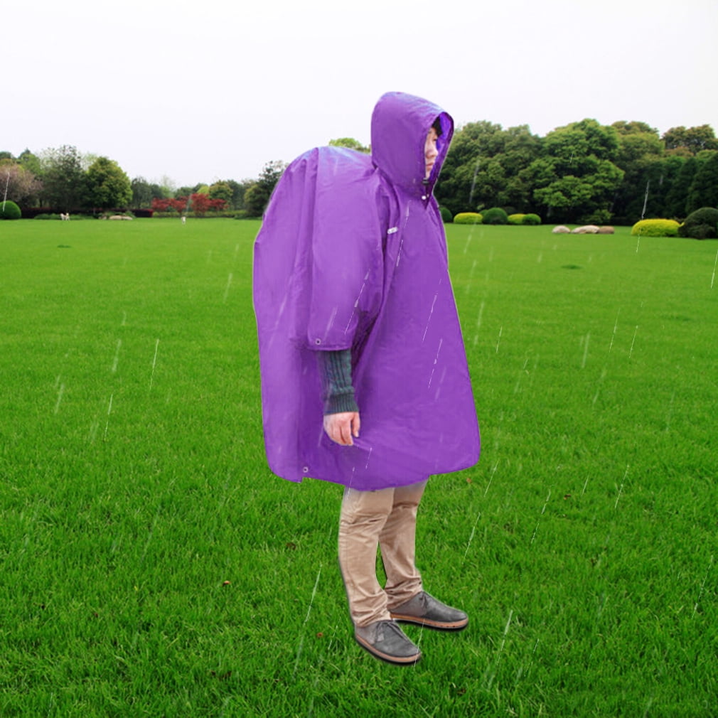 Multi-function Raincoat Backpack Rain Cover Picnic Ground Mat G 