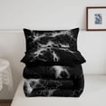 thumbnail image 5 of Homewish Wild Lightning Full Size Comforter Sets,Contemporary Aesthetic Bedding Comforter Set,Gray,Black Reversible,3 Pieces,1 Comforter and 2 Pillowcases, 5 of 7