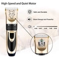 thumbnail image 6 of Dog Clippers for Grooming Rechargeable, Electric Dog Grooming Kit Clippers Low Noise, Cordless Quiet Dog Shaver, Pet Hair Trimmer Set for Dogs, Cats, Pets (Gold), 6 of 7