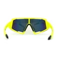 thumbnail image 2 of Super Oversized Color Mirror Angular Shield Sport Wrap Around Sunglasses Yellow Orange Mirror, 2 of 4