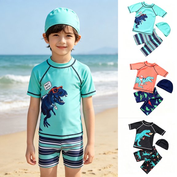 Miaoju 2t Bathing Suit Breathable Swimwear Boys 2 Piece Swimsuit Swim Lessons Bathing Suit Kids