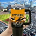 thumbnail image 4 of Football Tumbler Cup - Football Gifts for Men Women - 40 OZ Insulated Stainless Steel Coffee Cup with Lid and Straw, 4 of 6