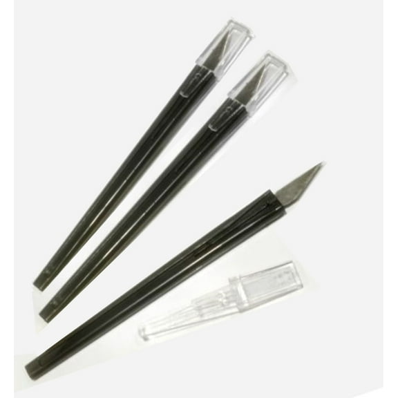 Frisket Art Knife with Standard #11 Blade and Locking Safety Cap, Lightweight Disposable Plastic (Chartpak 352A-36) - 3 Ready-to-Use Frisket Knives