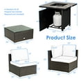 thumbnail image 2 of Patiojoy Ensemble de Meubles en Osier pour Patio 6 Pcs avec Table de Foyer au Gaz de 30 Pouces 50 000 BTU Coussins Rouges, 2 of 10