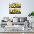 thumbnail image 5 of Wall Art Decor - 4 Panels Sunflower Canvas Wall Art Giclee Modern Home Decoration Watercolor Poster Canvas Picture for Living Room Ready to Hang, 5 of 6