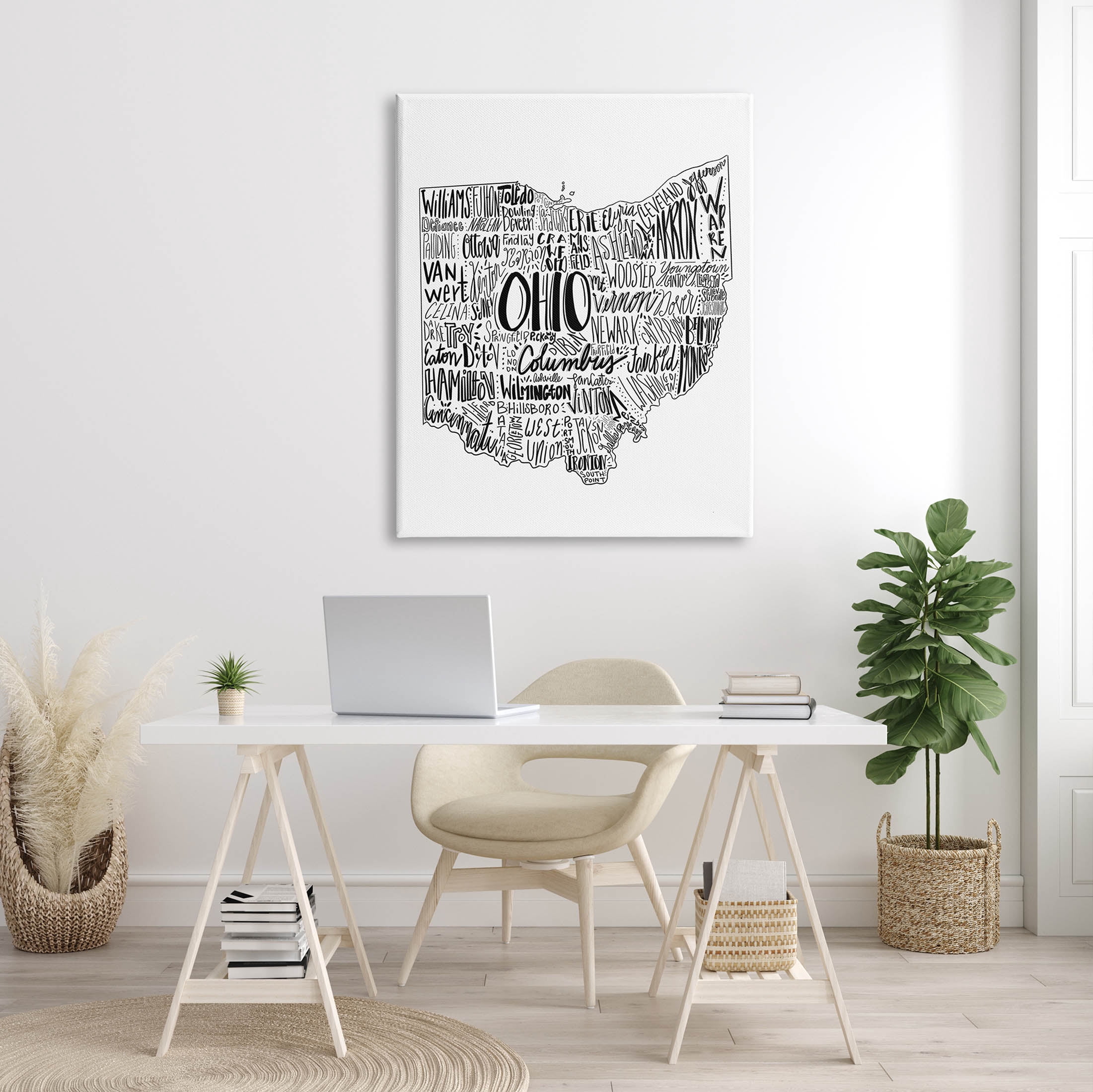 Stupell Industries Typography Cities Ohio State Graphic Art Gallery Wrapped Canvas Print Wall Art, Design by The Saturday Evening Post