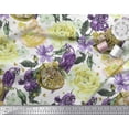 thumbnail image 3 of Soimoi Modal Satin Fabric Parrot,Pomegranate & Rose Flower Print Fabric by The Yard 42 Inch Wide, 3 of 3