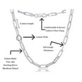 thumbnail image 4 of 925 Sterling Silver Italian Paperclip Chain Necklace 3.5mm 100 Gauge Sterling Silver or 14k Gold Plated Necklace 16", 18", 20'', 24'' Polished Chain Link Necklace for Women, 4 of 10