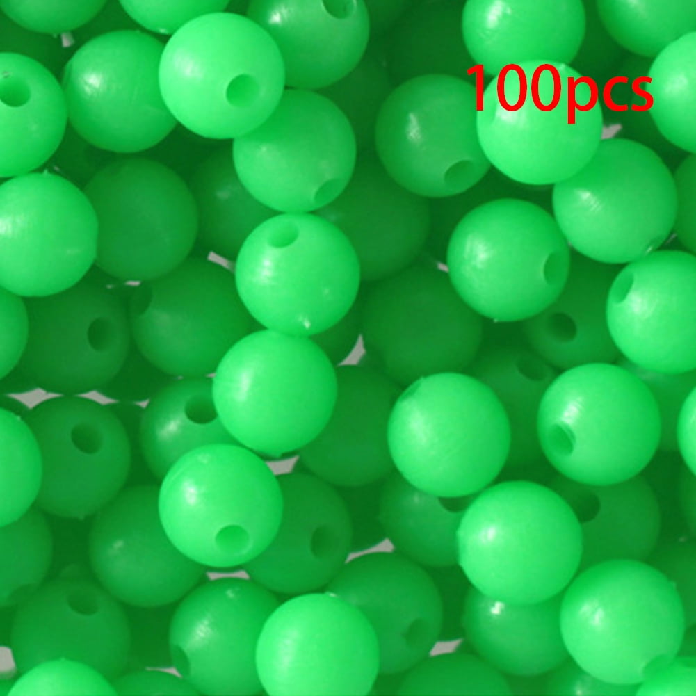 100pc Oval Hard Fishing Glow Beads Sea Fishing Lure Floating Float Tackles 10*18 