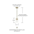 thumbnail image 4 of Capital Lighting 246811MB-532 Mason 5" Wide Semi-Flush Ceiling Fixture / Pendant - Black, 4 of 7