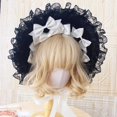 thumbnail image 4 of Slccxzc Women Victorian Bonnets Lace Party Sun Hat Gothic Style Lolita Exhibition Hair Accessories Flat Hat for Women, 4 of 7