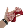thumbnail image 5 of Unique Bargains 1 Pc Hair Barrettes Fashion Plaid Bow Hair Clip Red White, 5 of 5