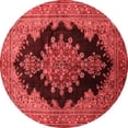 thumbnail image 1 of Ahgly Company Indoor Round Medallion Red Traditional Area Rugs, 6' Round, 1 of 4