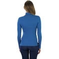 thumbnail image 4 of ToBeInStyle Women's Soft Cotton Long Sleeve Turtleneck Sweatshirt - Blue Ashes - Large, 4 of 6