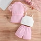 thumbnail image 3 of Odeerbi 3-9 Años Trajes de Verano Para Niñas Camisola de Algodón Pantalones Cortos Chaqueta Blazer Trajes Chaqueta Con Solapa de Muesca Conjunto de Tres Piezas, 3 of 9