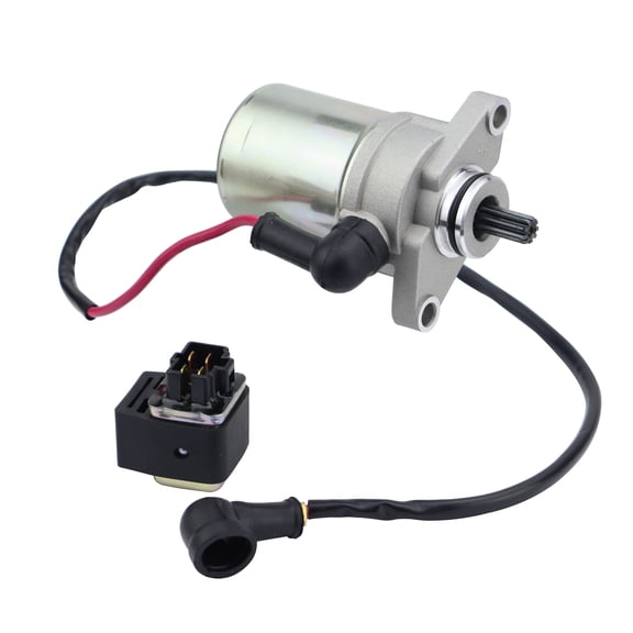 Hity Motor Starter Motor & Relay for Polaris Sportsman 90 2001-2006| Scrambler 90 2001-2003| Predator 90 2003-2006| E-TON 90, 0450533 0451692 18643 18644 410-54058 SMU0273 SMU0284 57-2732 495774 PA-10