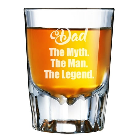 Dad The Myth The Man The Legend Engraved Barcraft Fluted Shot (Best Man Shot Glass)