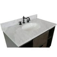 thumbnail image 6 of Bellaterra Home 37" Single wall mount vanity in Linen Gray finish top with White Carrara and oval sink, 6 of 11
