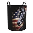 thumbnail image 2 of PHELIKA American Flag Dark Horse 03 Laundry Basket 65L Large Foldable Round For Dirty Clothes Toy Storage, 2 of 6