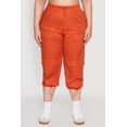 thumbnail image 4 of Womens Plus Size Poplin Drawstring Hem Utility Capris, 4 of 5