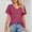 Wine, variant on TAGOLD Womens Plus Size Summer Tops,Womens Plus Size Tops,Women's Fashion Casual Solid Color Buttons Comfortable Short Sleeve Sweatshirt Tops Blouse Wine XXL