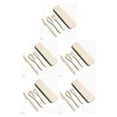 thumbnail image 2 of jesticaly Tableware Set Portable Washable Solid Color Children Flatware Kit Home Preschool Camping Holiday Cutlery Beige 5Set, 2 of 6