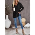 thumbnail image 7 of Asyoly Women's Casual Side Slit Knit Sweater Long Sleeve Solid Color Loose V-Neck Pullover Jumper Top, 7 of 7