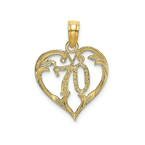 FJC Finejewelers 14k Yellow Gold 70" Inside Heartcut-ou Charm
