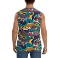 thumbnail image 4 of Pofeuu Colorful Carp Streamer Print Men's Muscle T-Shirt, Sleeveless, Muscle Tank, Classic Muscle Tee Top For Men Casual Sleeveless Muscle T-Shirt Trendy Clothes-X-Large, 4 of 7