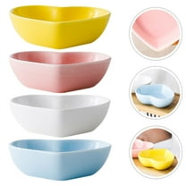 Masteelf  4 Pcs Round Ceramic Saucer Seasoning Dishes Dipping Plates