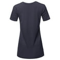 thumbnail image 3 of A2Y Women's Basic Solid Premium Cotton Short Sleeve V-neck T Shirt Tee Tops Navy 1XL, 3 of 6