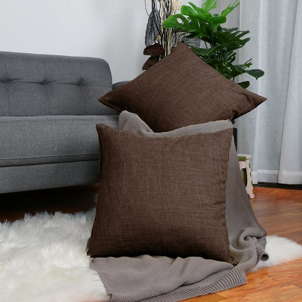 Pack of 2.Blank Cotton Linen Throw Pillow Cover Cases.Decorative Square