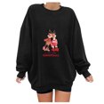 thumbnail image 2 of 2023 Chandail en Molleton de Noël pour Femmes en Solde Mode de Noël Imprimé Blouse Ample à Manches Longues Col Rond Pull Décontracté, 2 of 5