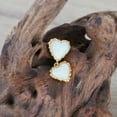 thumbnail image 4 of Double Heart Drop Earrings for Women, Gold Plated Alloy with Rhinestone Romantic Vintage Inspired Jewelry Gift, 4 of 5
