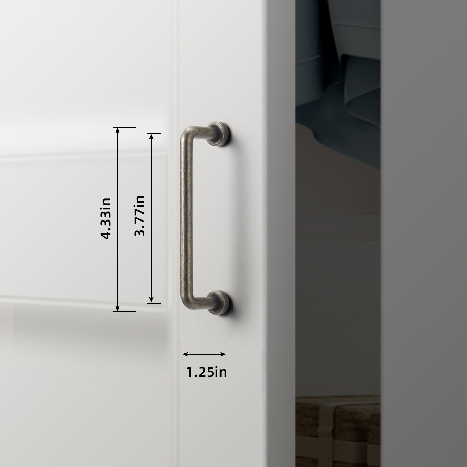 Goo-Ki 6 Pack 3.78'' Hole Center Retro Silver Cabinet Handles Closet Classic Ancient Cabinet Pull Hardware for Bedroom, Kitchen