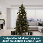 Sunnydaze Unlit Slim and Stately Artificial Christmas Tree 6 ft, Green