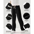 thumbnail image 2 of Rolanko Girls Wide Leg Sweatpants Straight Pants for Kids Girls Trousers with Pockets Sweats 4-14 Years, 2 of 5