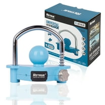 RETRUE Universal Coupler Lock Trailer Locks Ball Hitch Trailer Hitch Lock Adjustable Security Heavy-Duty Steel fits 1-7/8 Inch, 2 Inch, 2-5/16 Inch Couplers, Blue, Combination Lock,No Key Needed