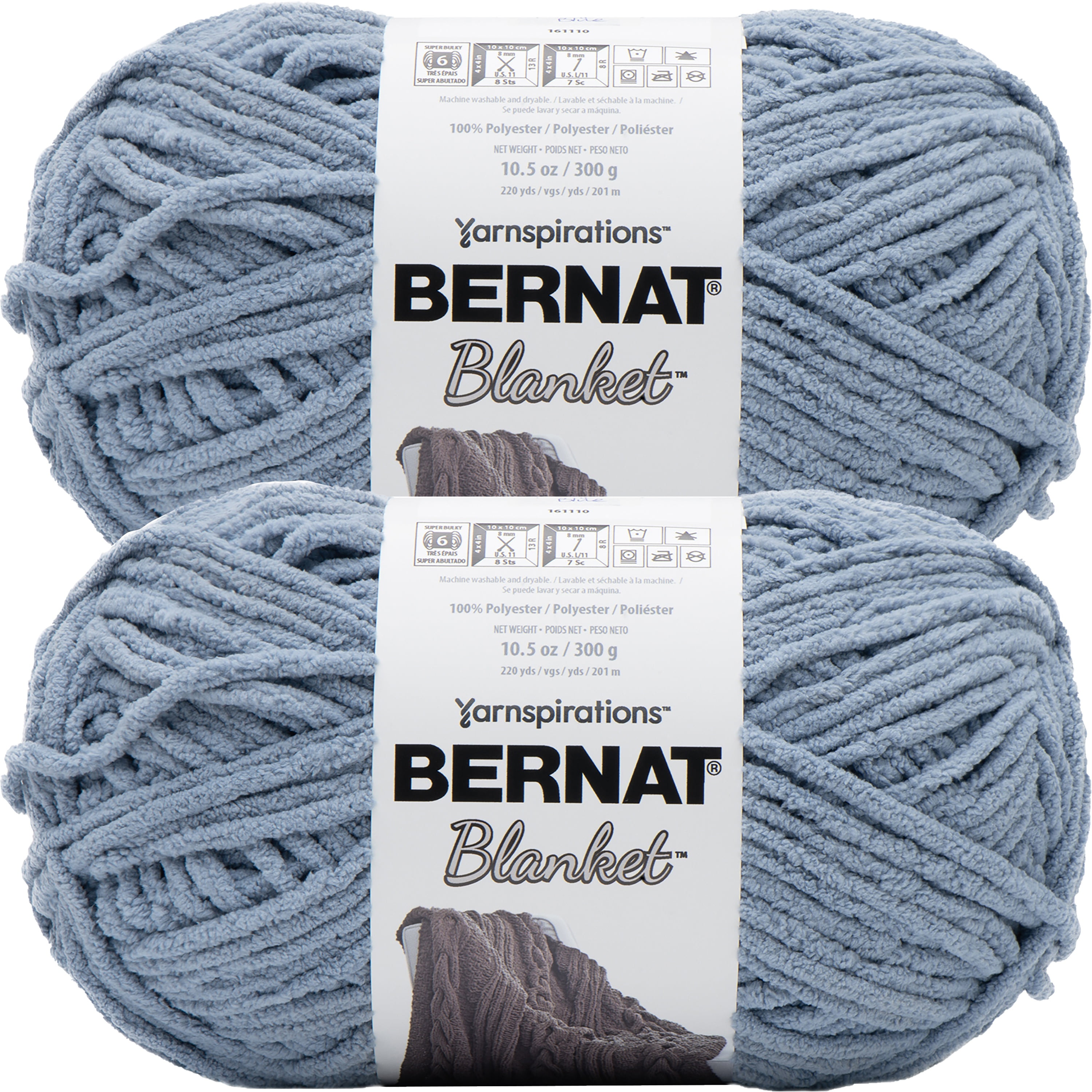 Bernat Blanket Big Ball Yarn-Gray Blue, Multipack Of 2