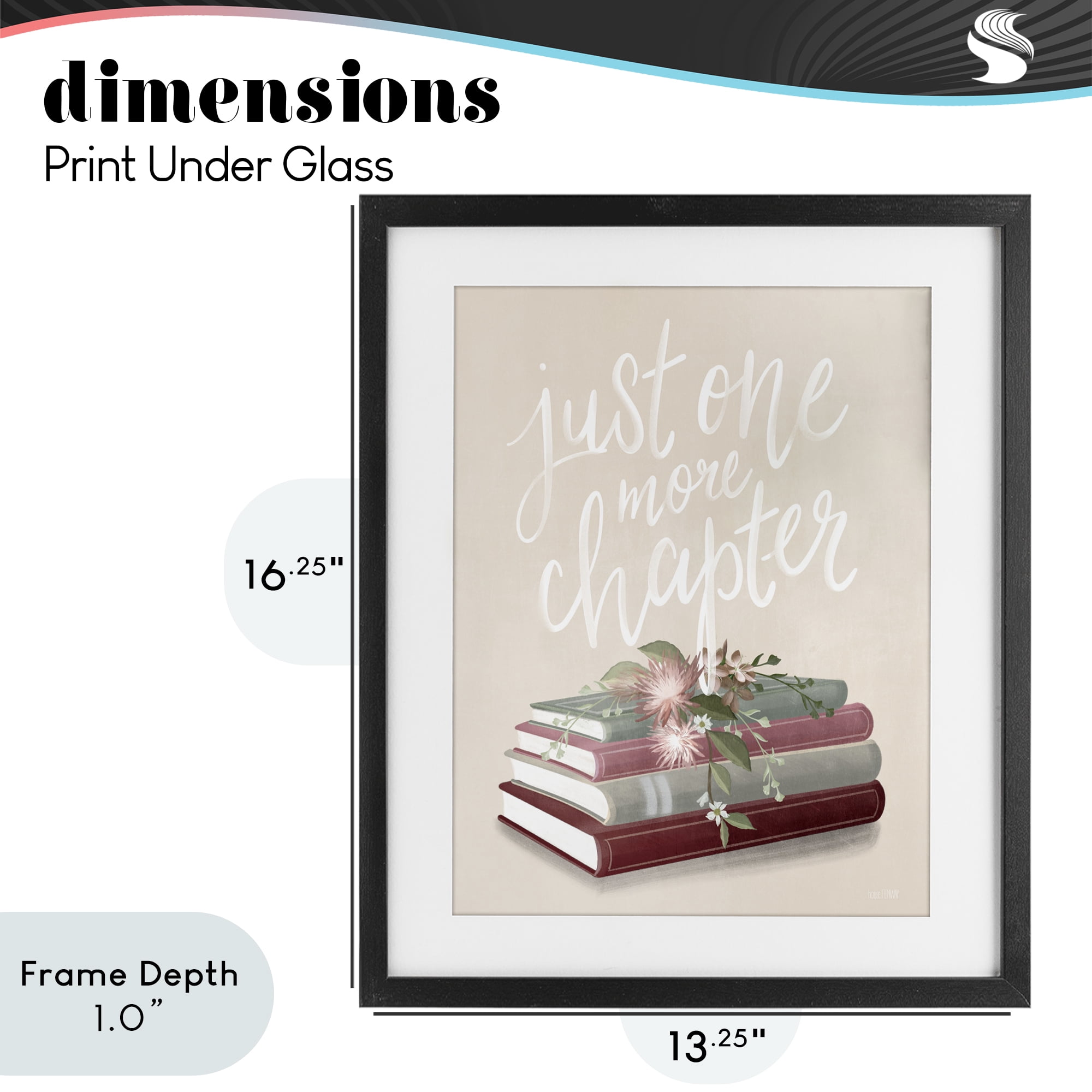 Stupell Industries One More Chapter on Beige Black Framed Print Under Glass, design by House Fenway