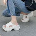 thumbnail image 6 of HNMKIU Womens Slippers Summer Thick Soled EVA Soft Sole Toe Separator Flip Flops Outdoor Comfortable Beach Sandals for Women Z01_White,8, 6 of 9