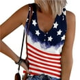 thumbnail image 3 of Wiueurtly Red, White And Blue V Neck Tank Tops for Women American Flag Top 4th of July Shirts Patriotic Tees USA Stars Stripes Workout Tank Tops Woman Purple, 3 of 5
