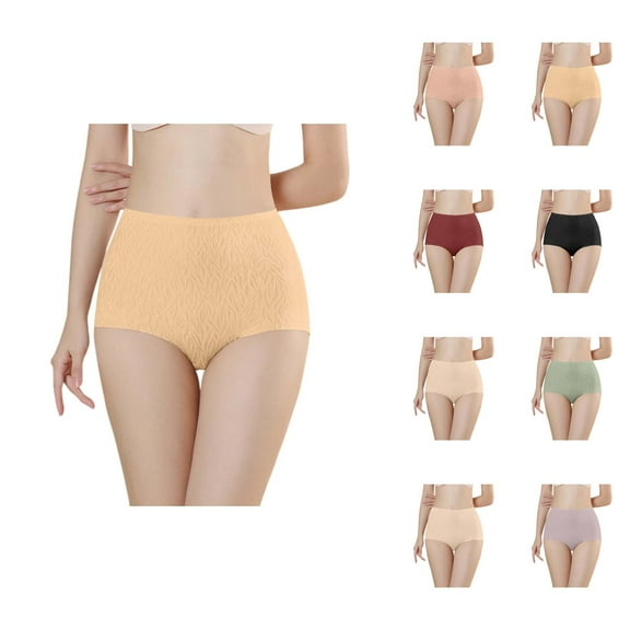 Women's Pure Gusset Breathable Briefs Seamless Feeling High Waist Floral Lift & Panties