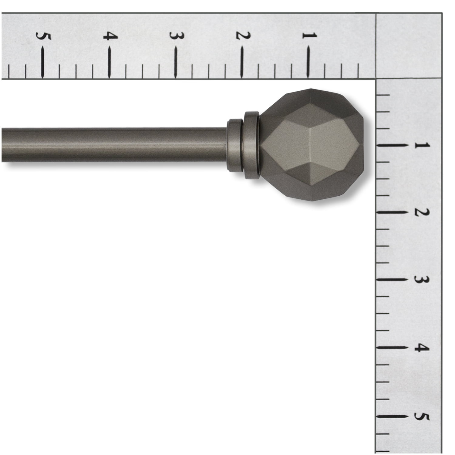 Mainstays 1/2 inch Pewter Enzo, 28" to 48" Width, Single Curtain Rod Set