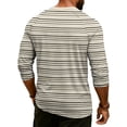 thumbnail image 6 of Hearthz Summer Men's Henley Shirts Striped Raglan 3/4 Sleeve Jersey Baseball T-Shirts Casual Workout Big and Tall Men's Athletic Shirts & Tees, 6 of 8