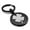 Black, variant on Stainless Steel Four Leaf Clover Good Luck Charm Round Medallion Keychain Circle Ring