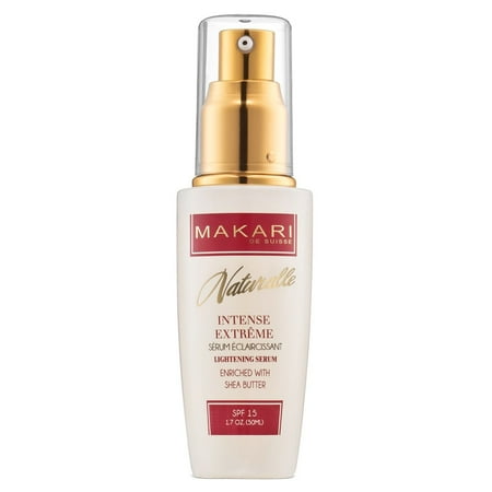 Makari Naturalle Intense Extreme Skin Lightening Serum 1.7oz Moisturizing & Toning Face Serum with Shea Butter & SPF 15 Anti-Aging & Whitening Treatment for Dark Marks, Acne Scars &