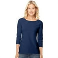 thumbnail image 1 of Hanes Tee-Shirt à Manches Raglan en Coton Extensible pour Femmes, m, Marine, 1 of 2